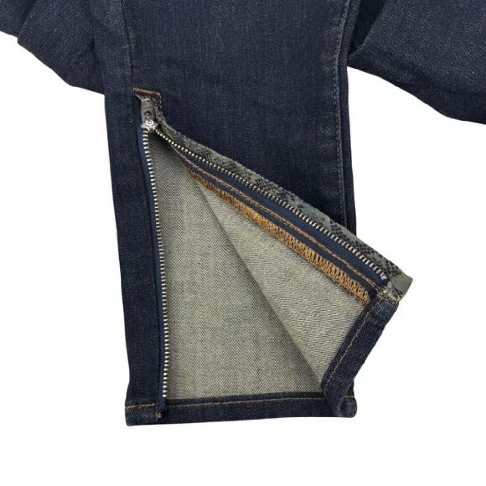 Pilcro Anthro High-Rise Skinny Stretch Blue Jeans Ankle Snakeskin Zipper Size 27 - Picture 8 of 9